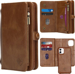 iMoshion Hoesje Geschikt voor iPhone 12 Mini Hoesje Met Pasjeshouder - iMoshion 2-in-1 Wallet Bookcase - Bruin