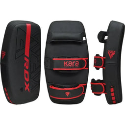 RDX F6 Kara Thai Arm Pads - Kick Pads - Calibrated Impact Diffusion Sheet - Matzwart met Rood
