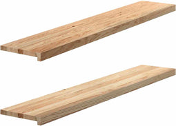 vidaXL - Vensterbanken - 2 - st - onbehandeld - 140x30x2 - cm - massief - eikenhout