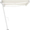 vidaXL - Luifel - handmatig - uittrekbaar - met - LED - 400x350 - cm - crèmekleurig