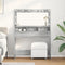 vidaXL - Grijze - Sonoma - Kaptafel - met - LED-verlichting - - - 100x41x135 - cm