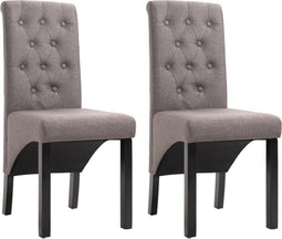 vidaXL - Eetkamerstoelen - draaibaar - 2 - st - stof - taupe