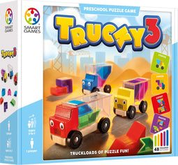 SmartGames - Trucky 3 - 48 opdrachten - Kinderpuzzel - vrachtwagens - auto's