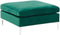 Beliani EVJA - Hoekbank met ottomaan - Groen - Fluweel