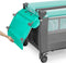 Lionelo Sven Plus - 2in1 Meegroeibed & Campingbedje - Co-Sleeper met Organizer en Klamboe - Turquoise/Grijs - 127x60 cm