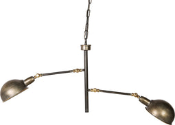 PTMD Asher bronskleurige plafondlamp maat in cm: 24 x 24 x 63 - brons en Zwart