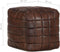 vidaXL - Poef - 40x40x40 - cm - echt - geitenleer - donkerbruin