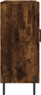 vidaXL - Dressoir - 90x34x80 - cm - bewerkt - hout - gerookt - eikenkleurig