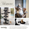 tectake® Kattenkrabpaal XXL Hansi - Plafondhoogte 243-260 cm - 2 kattenhuisjes 2 trappen - Zwart/Wit