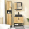 SoBuy BZR202-SCH - Badkast - MDF(E1) met bamboe deuren - Zwart/Natuur
