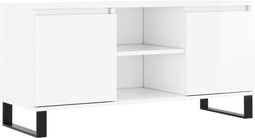 vidaXL - Tv-meubel - 104x35x50 - cm - bewerkt - hout - hoogglans - wit