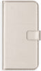 Selencia Hoesje Geschikt voor iPhone 13 Mini Hoesje Met Pasjeshouder - Selencia Echt Lederen Bookcase - Lichtgrijs