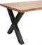 Feel Home - 200x100 Eettafel - Massief Glad Boomstamblad Eiken - 5 cm dik - X Frame