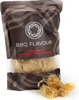 BBQ Flavour - Aanmaakwokkels - Wood Wool Fire Lighters - Aanmaakblokjes - Aanmaakkrullen - Aanmaakhout - 25 Stuks