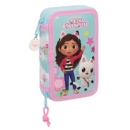 Dubbele etui Gabby's Dollhouse Blauw 12.5 x 19.5 x 4 cm (28 Onderdelen)