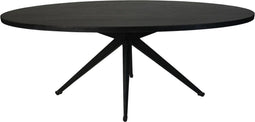 HSM Collection -Ovale eettafel - 200x100x76 - Zwart - Mangohout/metaal