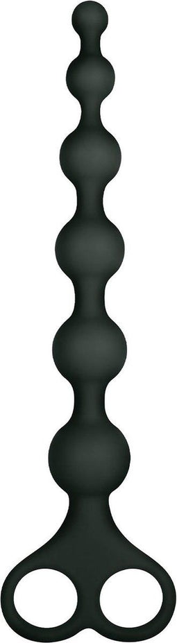 NMC 8 INCH RIBBED SILICONE ANAL BEADS BLACK