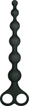 NMC 8 INCH RIBBED SILICONE ANAL BEADS BLACK