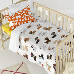 Happy Friday Duvet cover set 2 pieces Dogs 100x120 cm (Cot) Multicolor