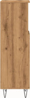 vidaXL - Badkamerkast - 30x30x100 - cm - bewerkt - hout - artisanaal - eikenkleurig