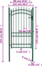 vidaXL - Poort - met - speerpunten - 100x175 - cm - staal - groen