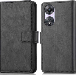 iMoshion Hoesje Geschikt voor Oppo A78 Hoesje Met Pasjeshouder - iMoshion Luxe Bookcase - Zwart