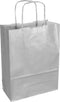 Tas | Kraftpapier | gedraaid papieren koord | 18x 8x22cm | draagtas | zilver | 50 stuks