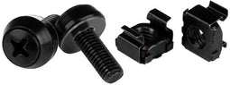Startech.com CABSCREWM62B - M6 x 12mm schroeven en kooimoeren - 100 stuks pak zwart