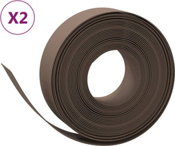 vidaXL - Tuinranden - 2 - st - 10 - m - 15 - cm - polyetheen - bruin
