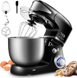Royalty Line® PKM1600 Keukenmachine - 6 L Keukenrobot - Mixer Met Mengkom - 1600W Keukenmixer - Zwart