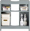 SoBuy FRG128-II-SG - Wastafelonderkast - 2 Schuifdeuren - Grijs 60x60x30cm