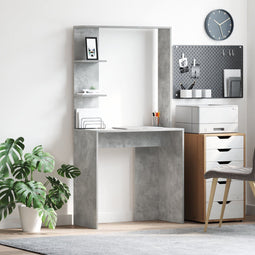 vidaXL - Kaptafel - in - Grijs - Beton - 78,5x37x154,5 - cm - Gelaagd - Hout