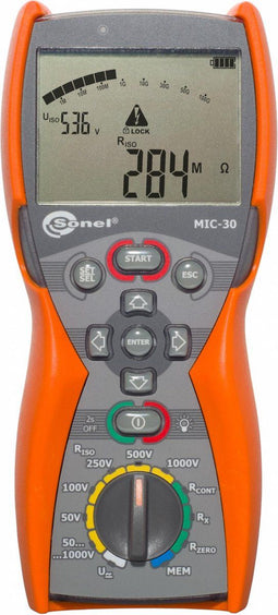 Sonel MIC30 1000V Isolatiemeter - 50/100/250/500/1000V meetspanning - tot 100 GΩ