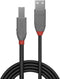 Lindy 36672 - Kabel USB A naar USB B - 1 m - Zwart