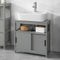 SoBuy FRG128-SG - Wastafelonderkast - 2 Schuifdeuren 1 Open Plank - Grijs 60x60x30cm
