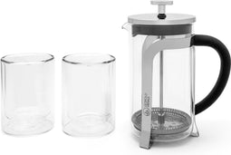Leopold Vienna - French Press cafetière Shiny 600ml + set van twee glazen