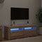 vidaXL - Tv-meubel - met - LED - 120x35x40 - cm - bewerkt - hout - artisanaal - eiken