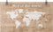 Houten wereldkaart - de wereld op hout - white-wash - 140 x 80 cm