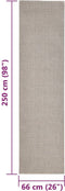 vidaXL Sisalmat voor krabpaal 66x250 cm zandkleurig
