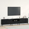 vidaXL - TV-meubel - met - lade - Zwart - Eiken - 200x25x44 - cm - Bewerkt - hout