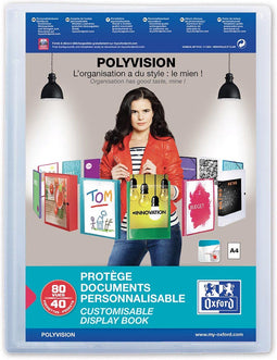 OXFORD Polyvision personaliseerbare presentatiealbum, formaat A4, uit PP, 40 tassen, transparant 12 stuks