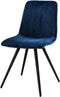 Eetkamerstoel Stitch Velvet - Blauw | Meubelplaats (set van 4)