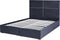 VERNOYES - Bed met opbergruimte - Marineblauw - 160 x 200 cm - Fluweel