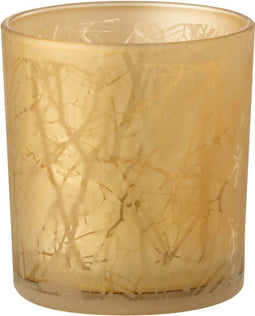 J-Line windlicht Takken - glas - goud - small - 3 stuks