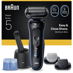 Braun Series 5 - Elektrisch Scheerapparaat - 3 Flex-scheerbladen + 4in1 SmartCare Center - Blauw