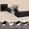 eSituro Wandkledingrek Zwart – Industrieel Kledingrek voor aan de Muur - 50 kg - 64 x 6,5 x 30 cm