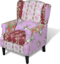 vidaXL Fauteuil met patchwork ontwerp stof