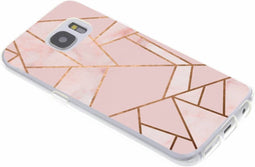 Hoesje Geschikt voor Samsung Galaxy S7 Hoesje Siliconen - Design Backcover siliconen - Meerkleurig / Pink Graphic