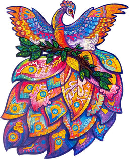 UNIDRAGON Houten Puzzel Voor Volwassenen Dier - Sprookjesvogel - 198 stukjes - Medium 25x32 cm