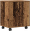 vidaXL - Printerstandaard - met - Wielen - Oud - Hout - 41x32x48 - cm